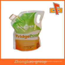 guangzhou manufacturer laminated materials liquid pouch with spout